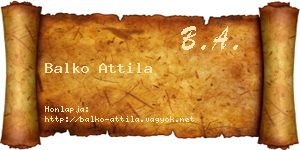 Balko Attila névjegykártya